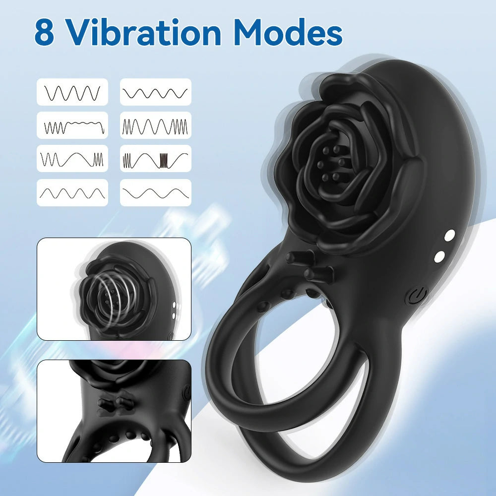 Remote-Controlled Vibrating Rose Penile Trainer