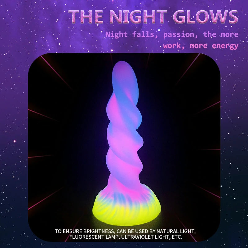 Bizarre Glow Fantasy Spiral Algae-Shaped Dildo