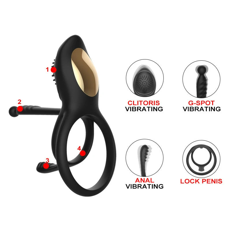 Remote-Controlled Vibrating Dual Ring Penile Trainer