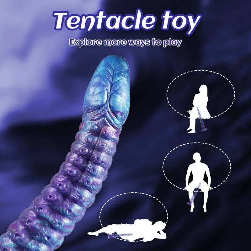 Blue-Red Tentacle Anal Plug