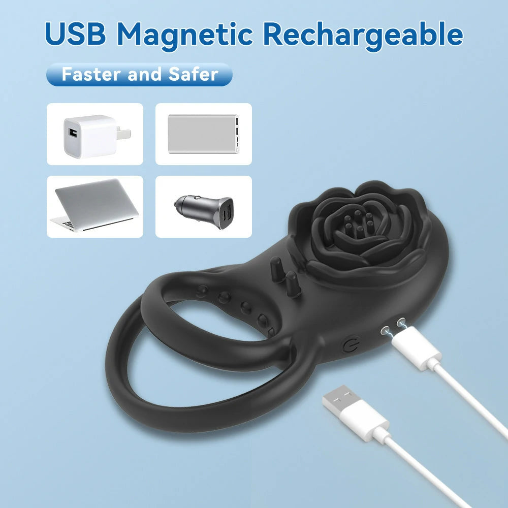 Remote-Controlled Vibrating Rose Penile Trainer