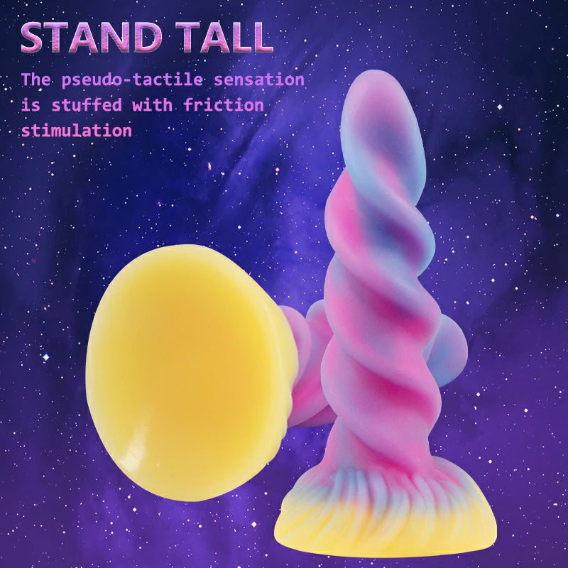 Bizarre Glow Fantasy Spiral Algae-Shaped Dildo