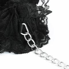 Lace and Metal Chain Bondage Cuffs