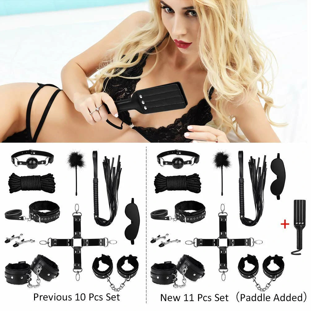 11-Piece Leather Bondage Set