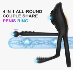 Remote-Controlled Vibrating Dual Ring Penile Trainer