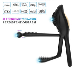 Remote-Controlled Vibrating Dual Ring Penile Trainer