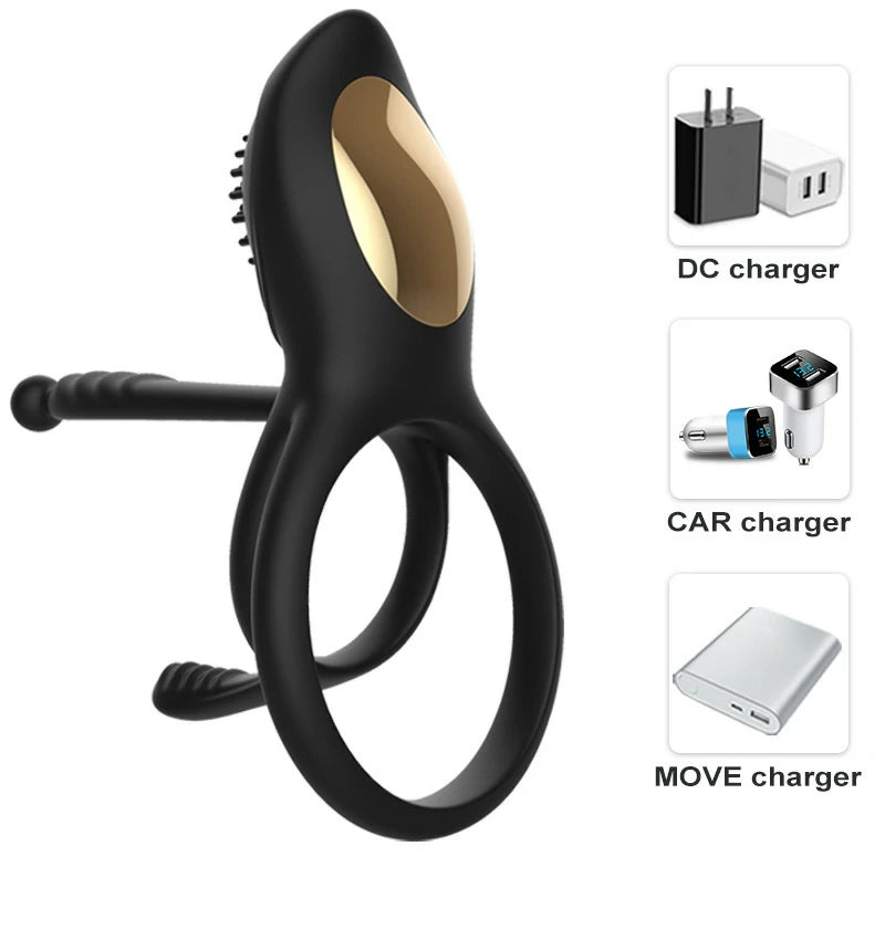 Remote-Controlled Vibrating Dual Ring Penile Trainer