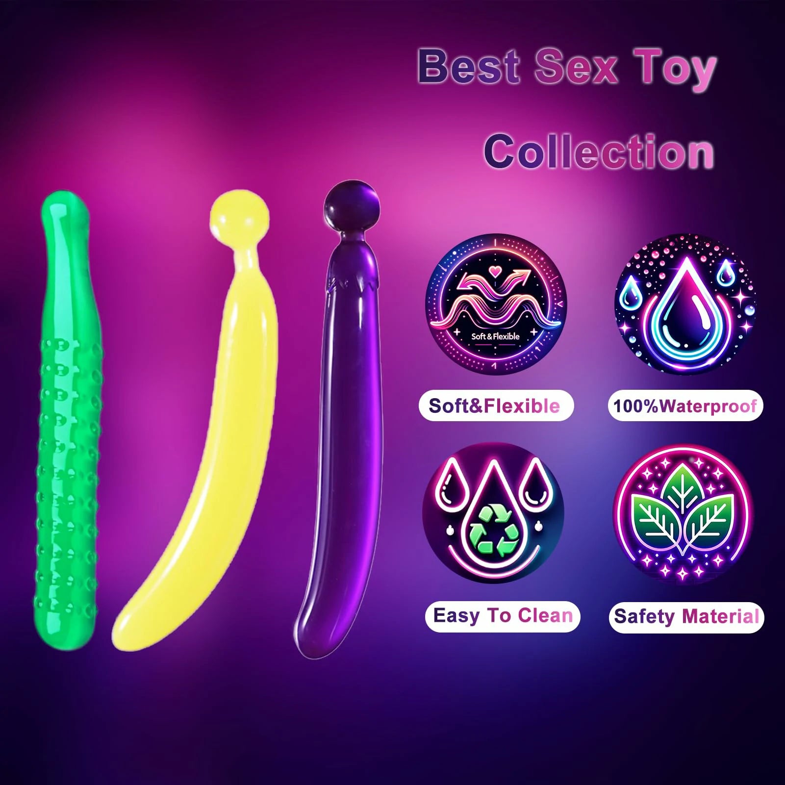 3-in-1 Dual-Ended Fruit-Shaped Dildo