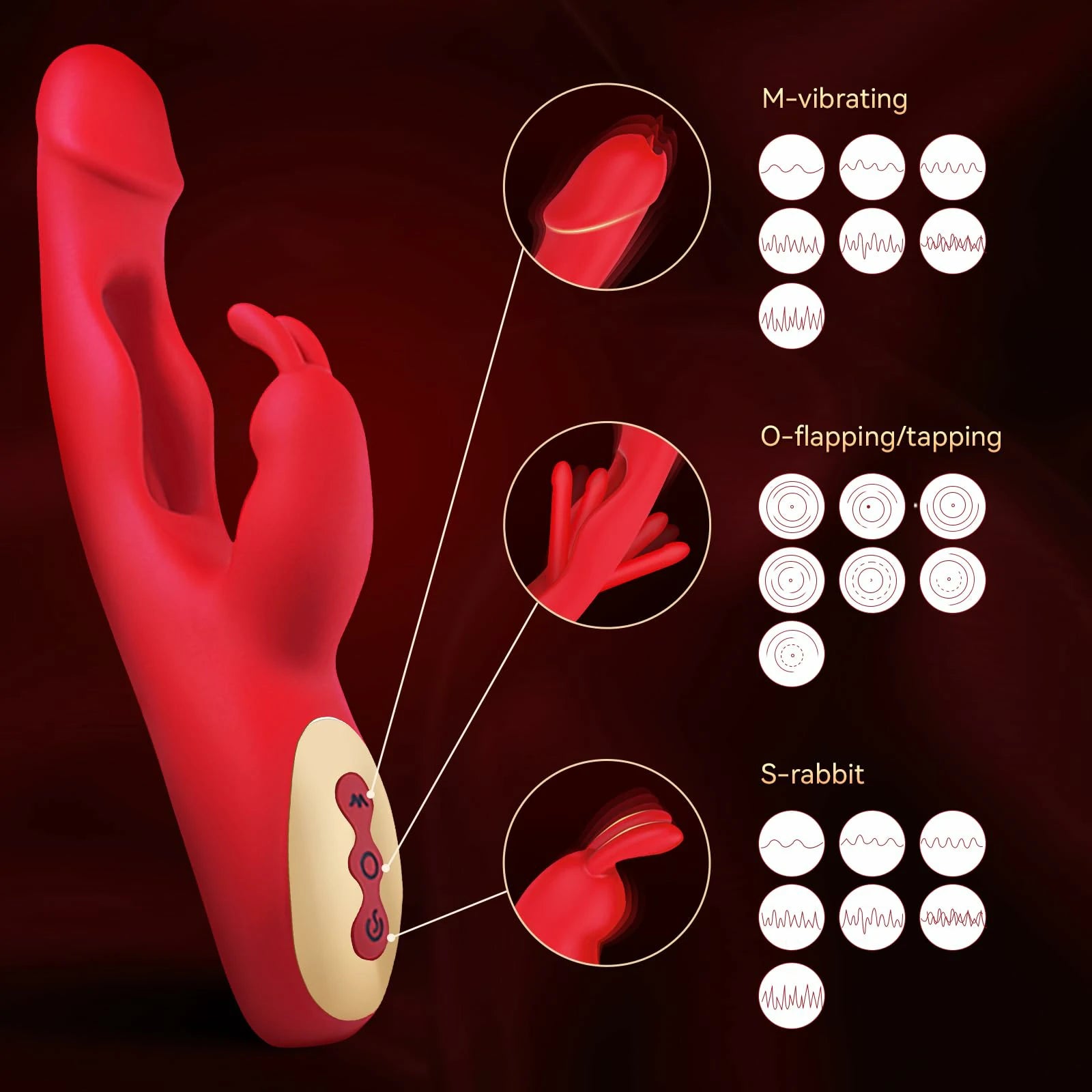 Rabbit-Shaped Dildo with Stretching, Pounding, and Vibrating Functions