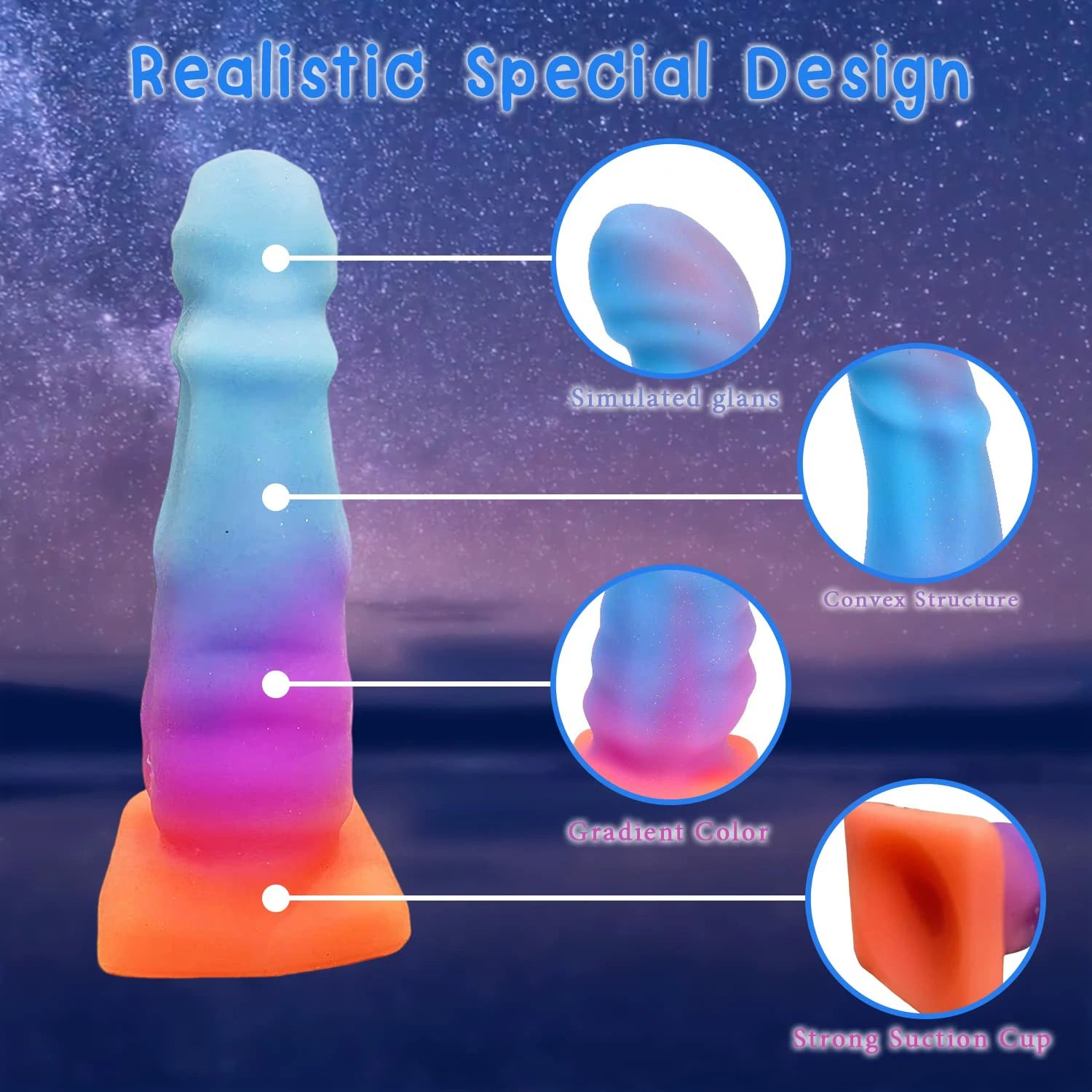 Bizarre Glow Fantasy Moon-Shaped Dildo