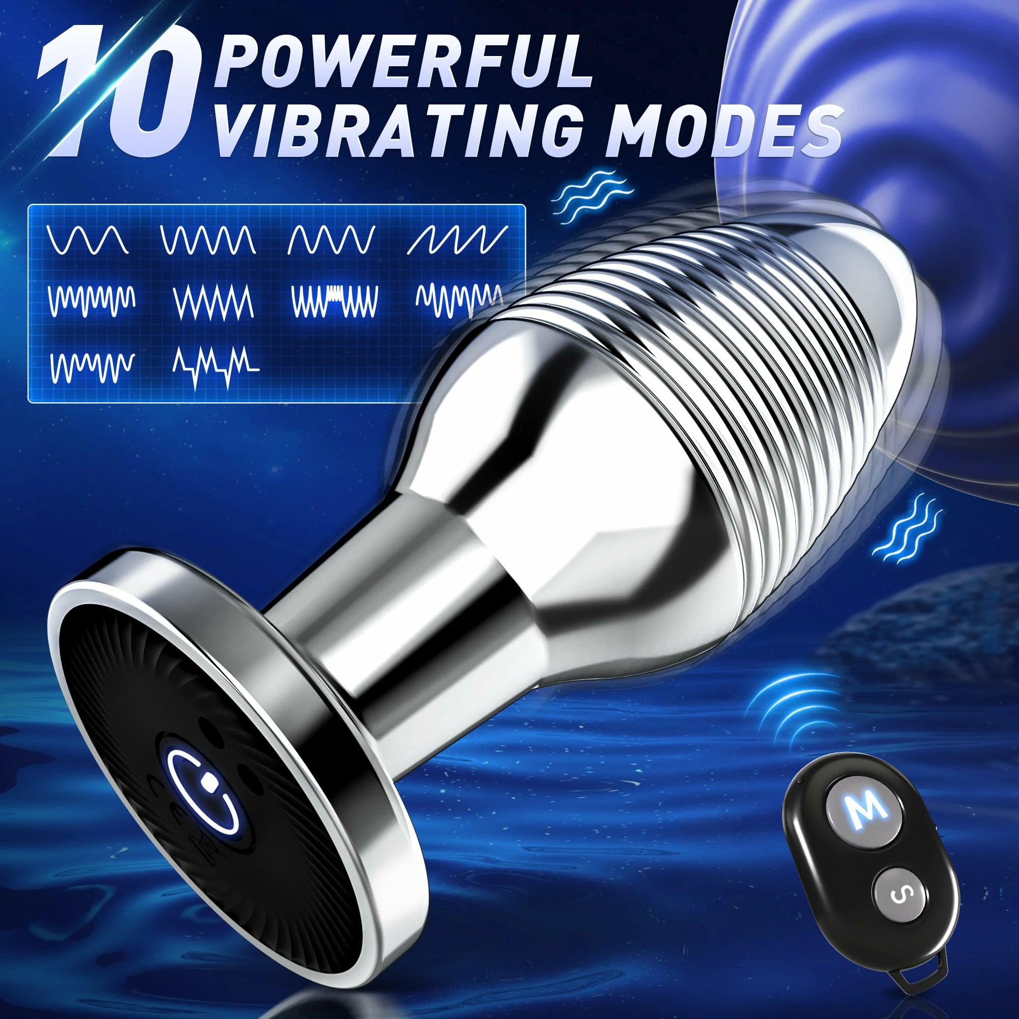 Metal Spiral Vibrating Anal Plug