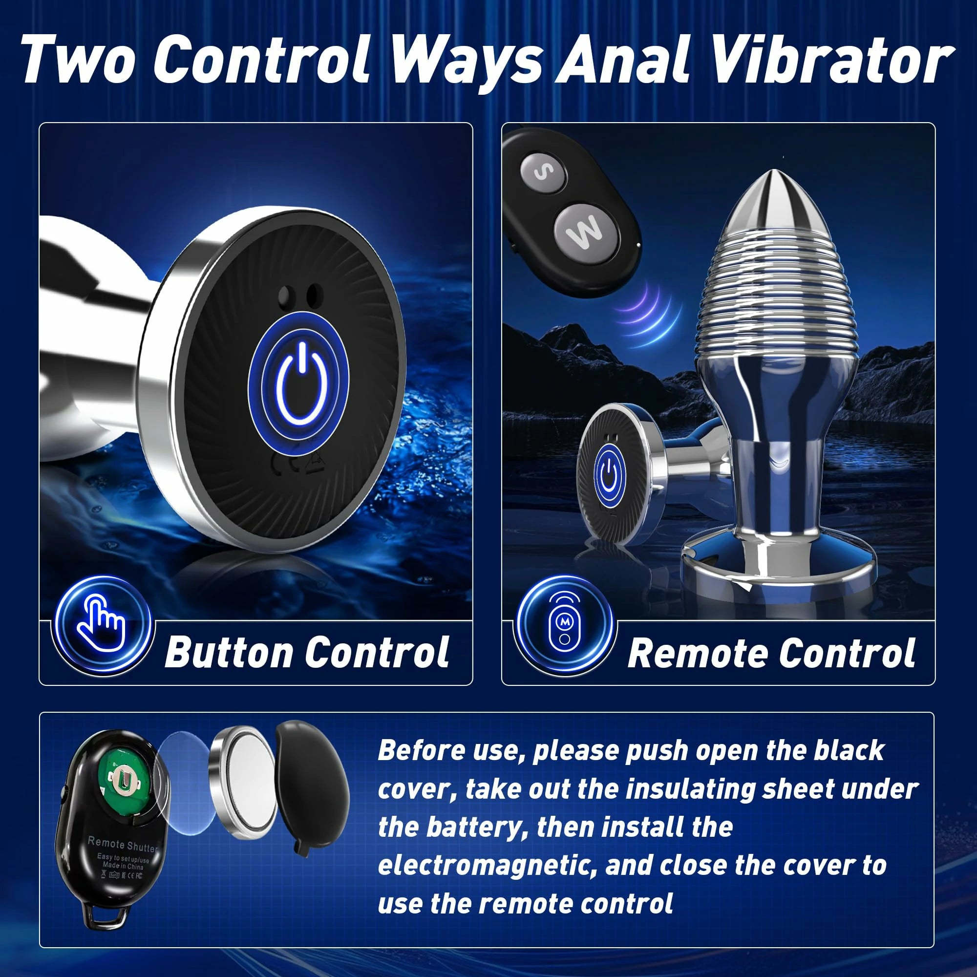 Metal Spiral Vibrating Anal Plug