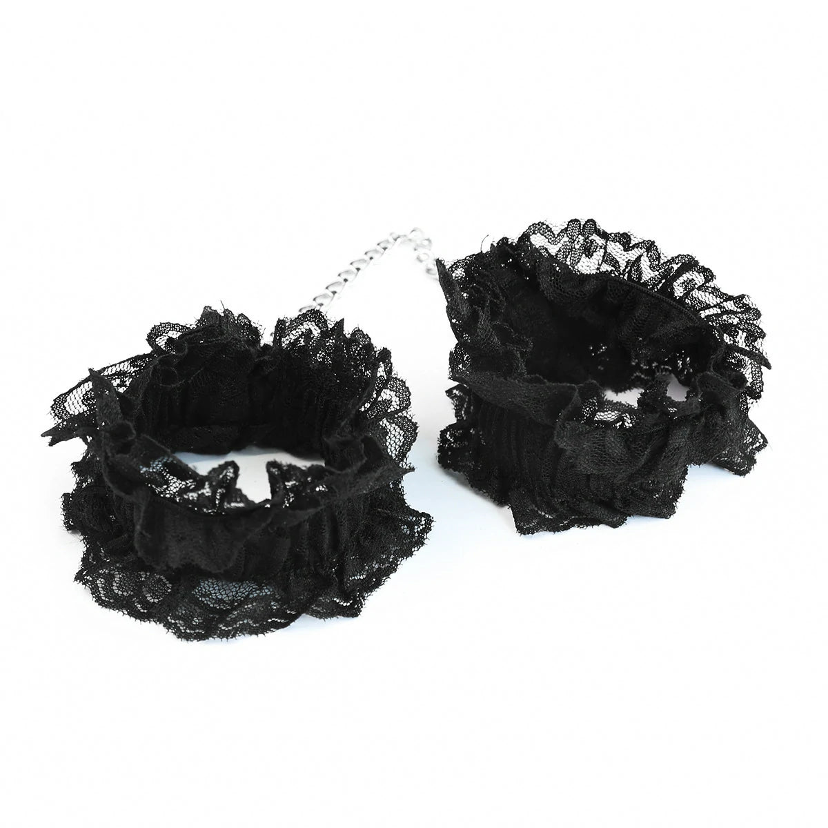 Lace and Metal Chain Bondage Cuffs