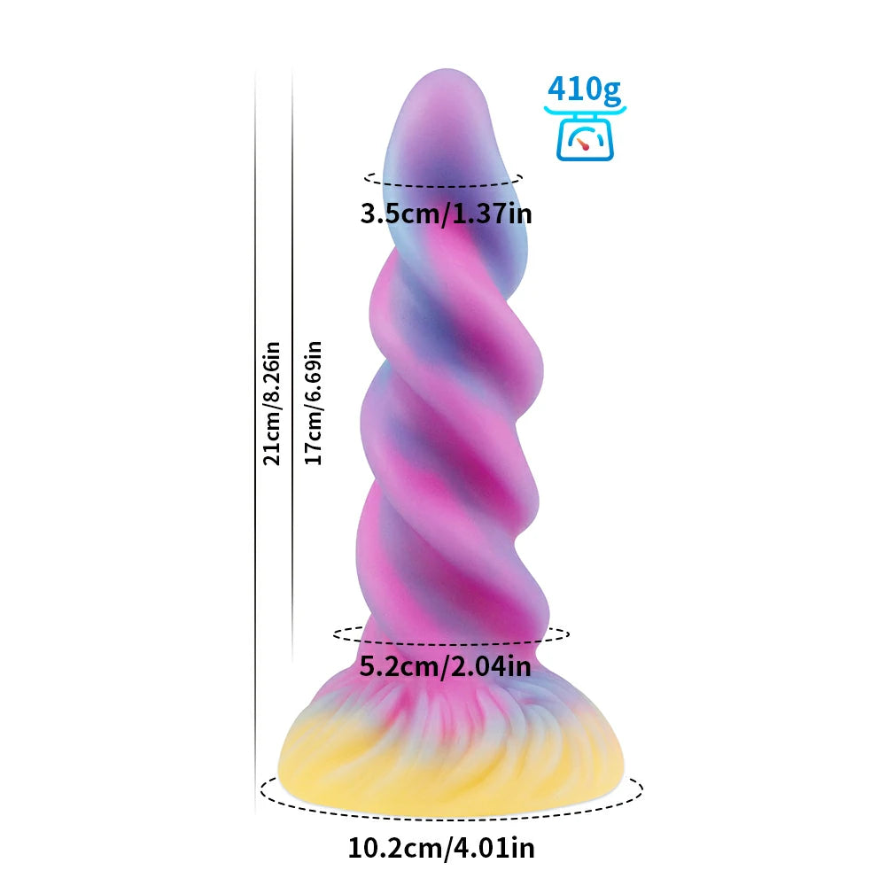 Bizarre Glow Fantasy Spiral Algae-Shaped Dildo