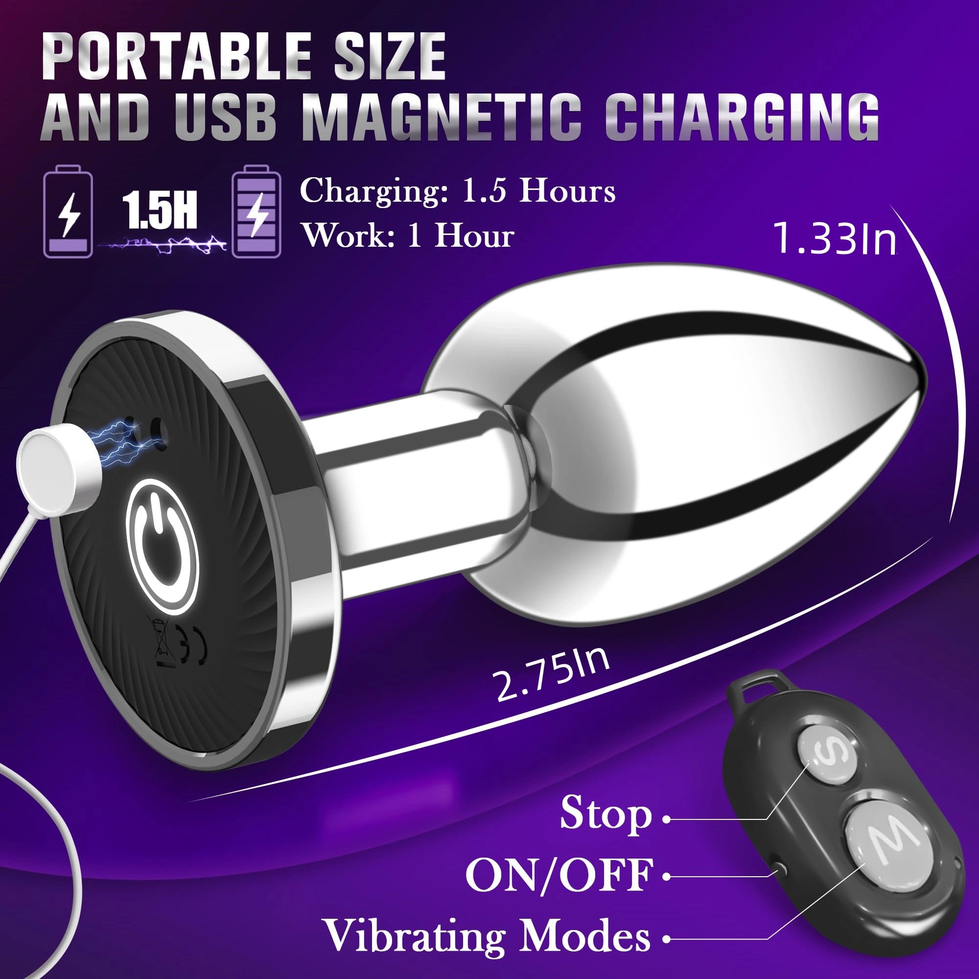 Metal Vibrating Anal Plug